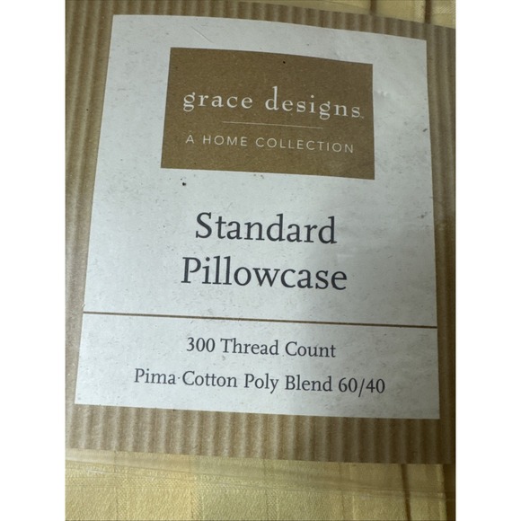Grace Designs Standard Pillowcases 300 Count Cotton Blend Yellow Sears Set Of 2 - Picture 2 of 6